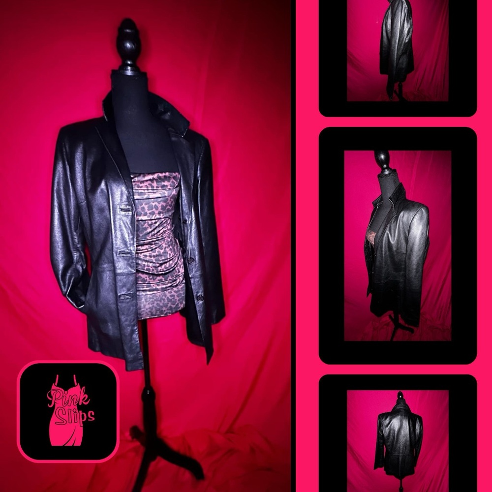Leather Lady - Jones NY (Size Med) Black, Sleek, Sexy, WITH POCKETS!